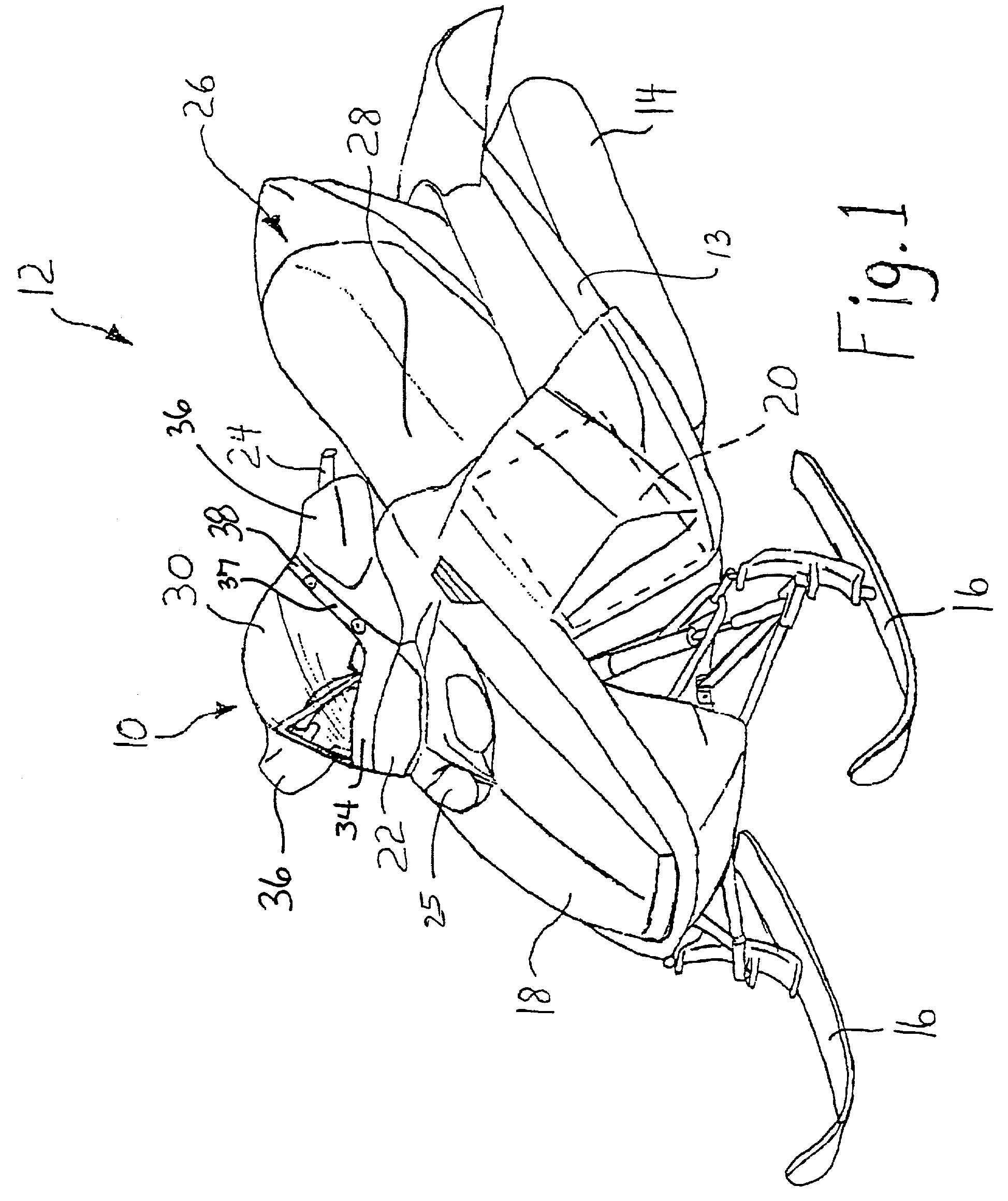 Detachable windshield for snowmobile