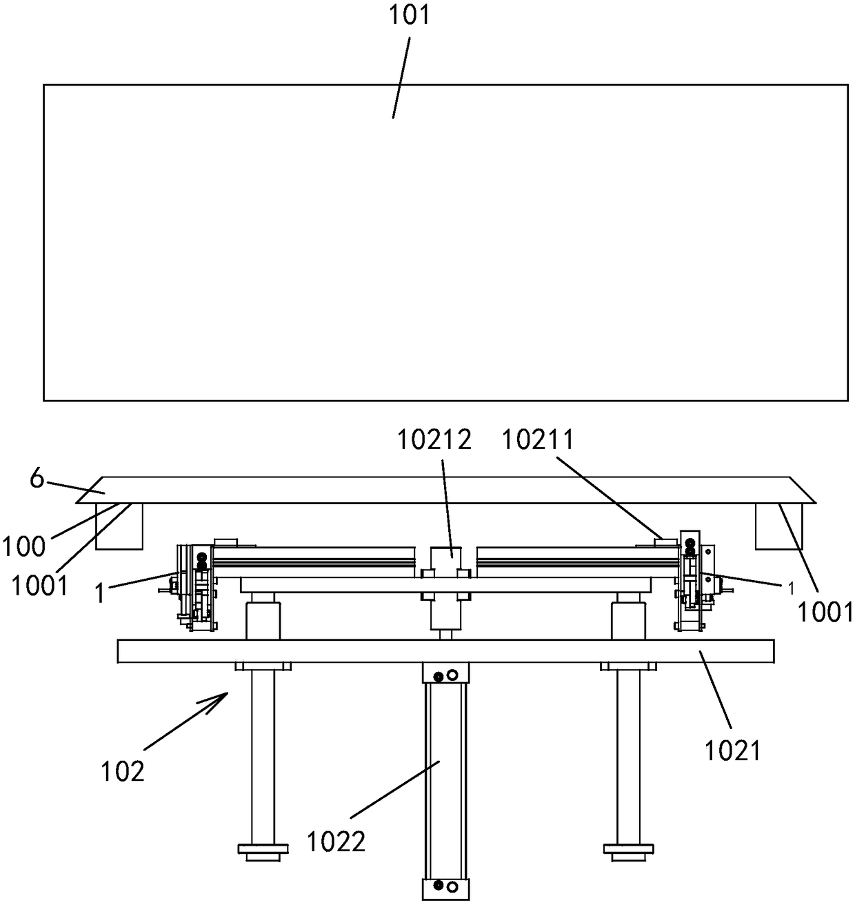 Stamping device of aluminum profile production line