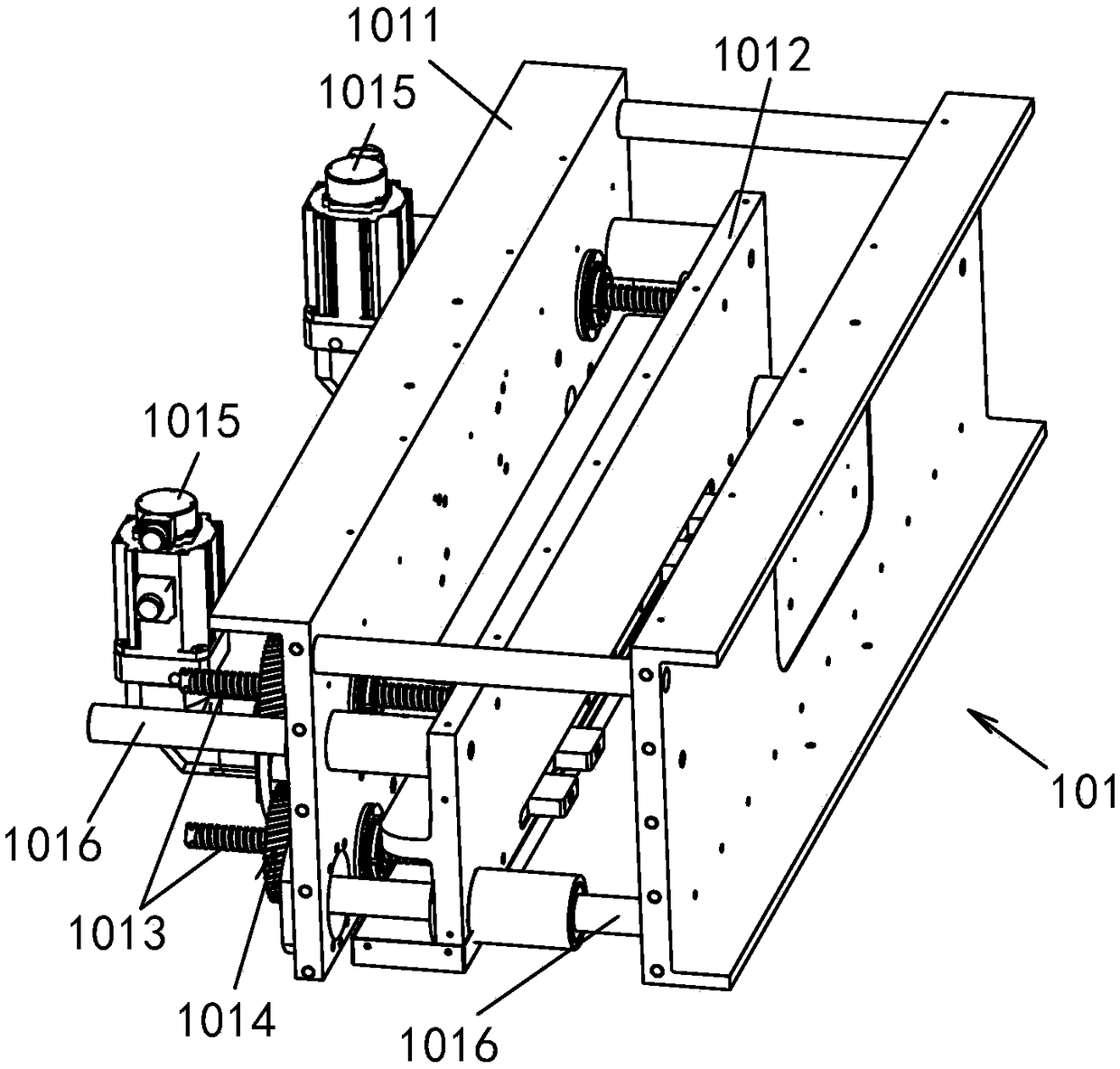 Stamping device of aluminum profile production line