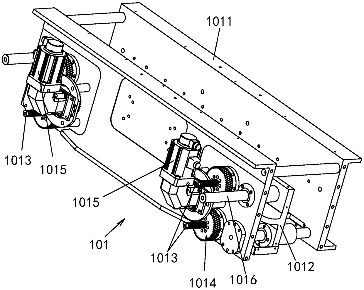 Stamping device of aluminum profile production line