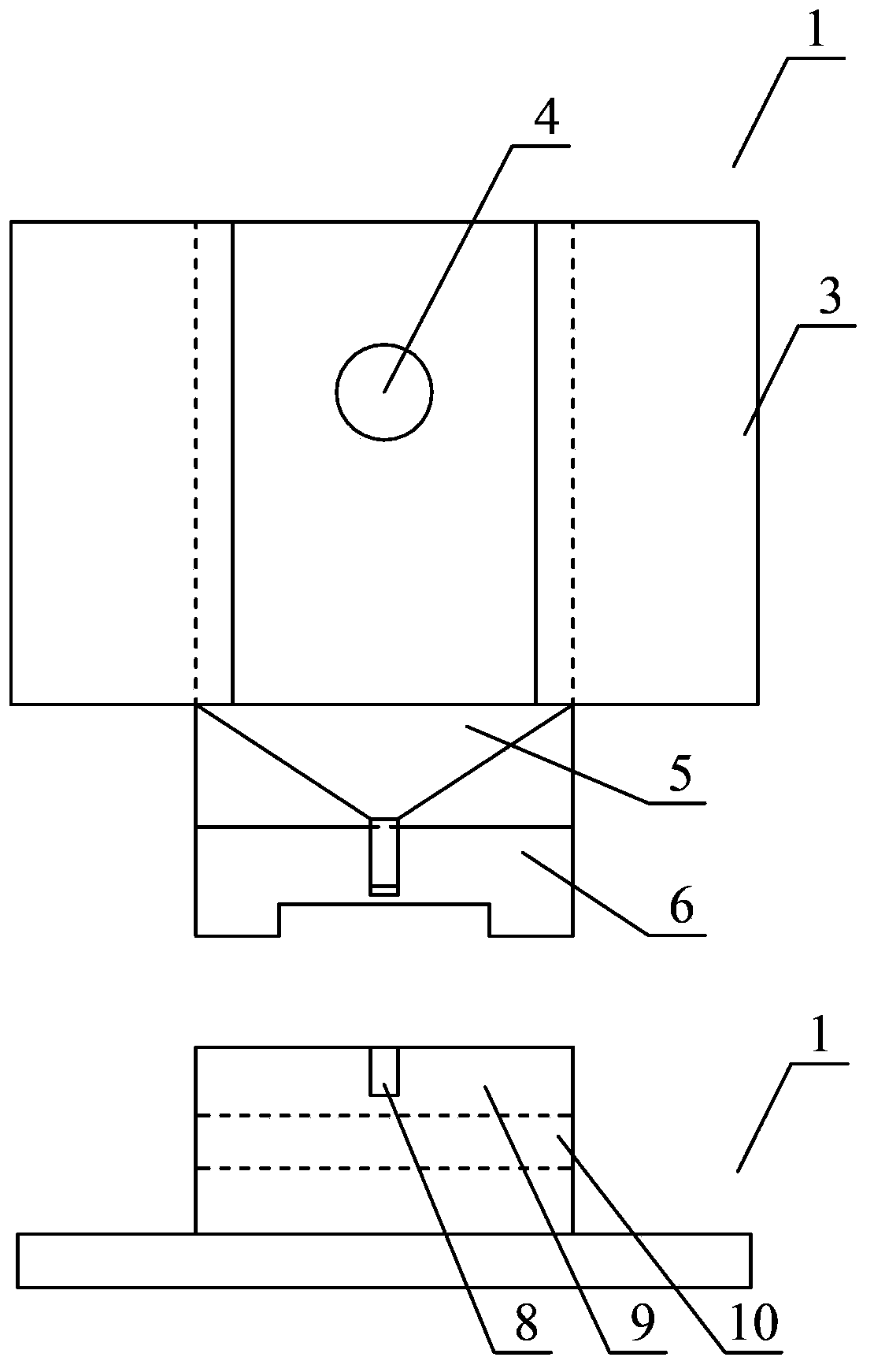 Punching and cutting die for end portion of wire collecting pipe