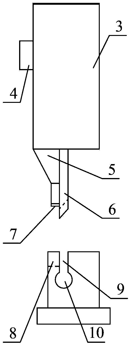 Punching and cutting die for end portion of wire collecting pipe