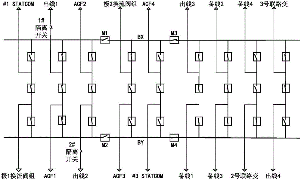 Last circuit breaker judgment method and device of bus tie switch involved AC field