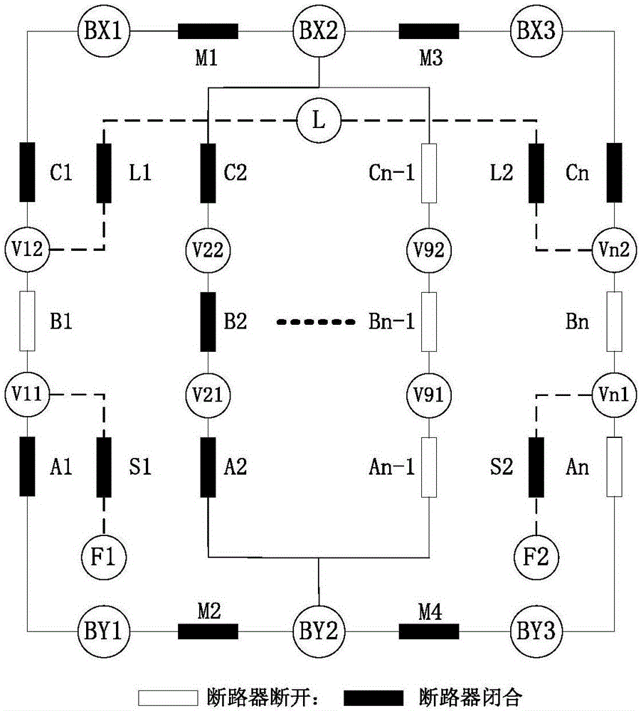 Last circuit breaker judgment method and device of bus tie switch involved AC field