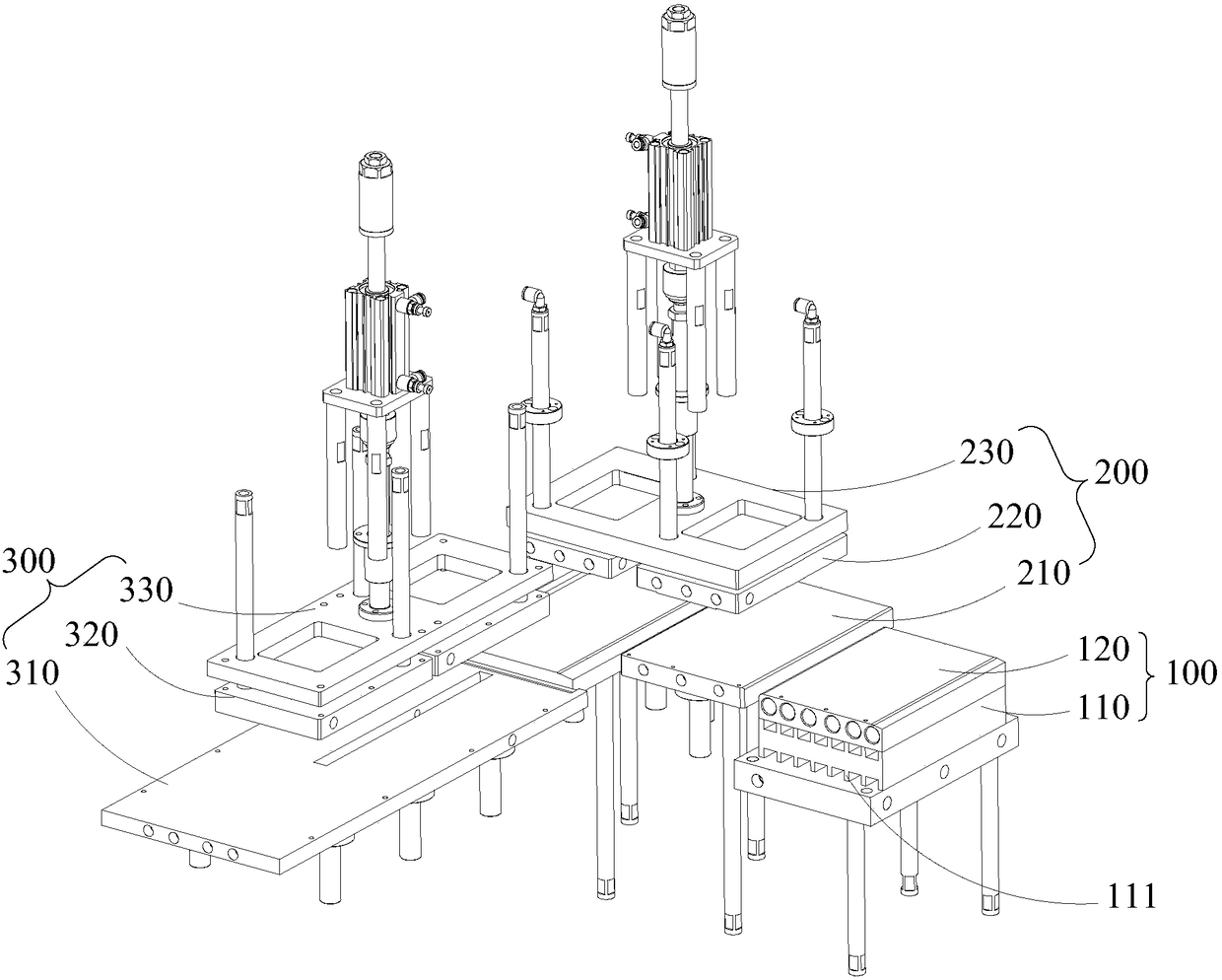 Glass hot bending cooling system and curved glass production line