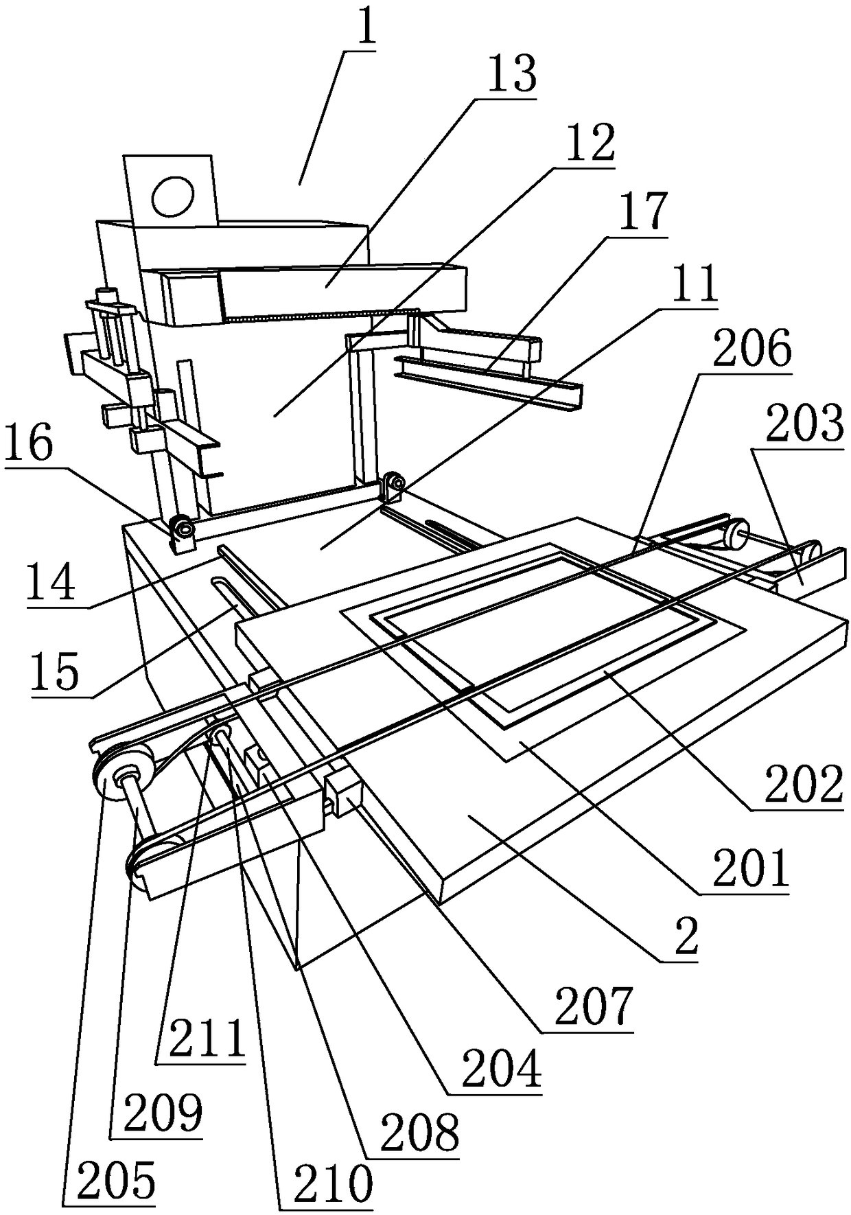 Screen printer movable workbench with conveying belt