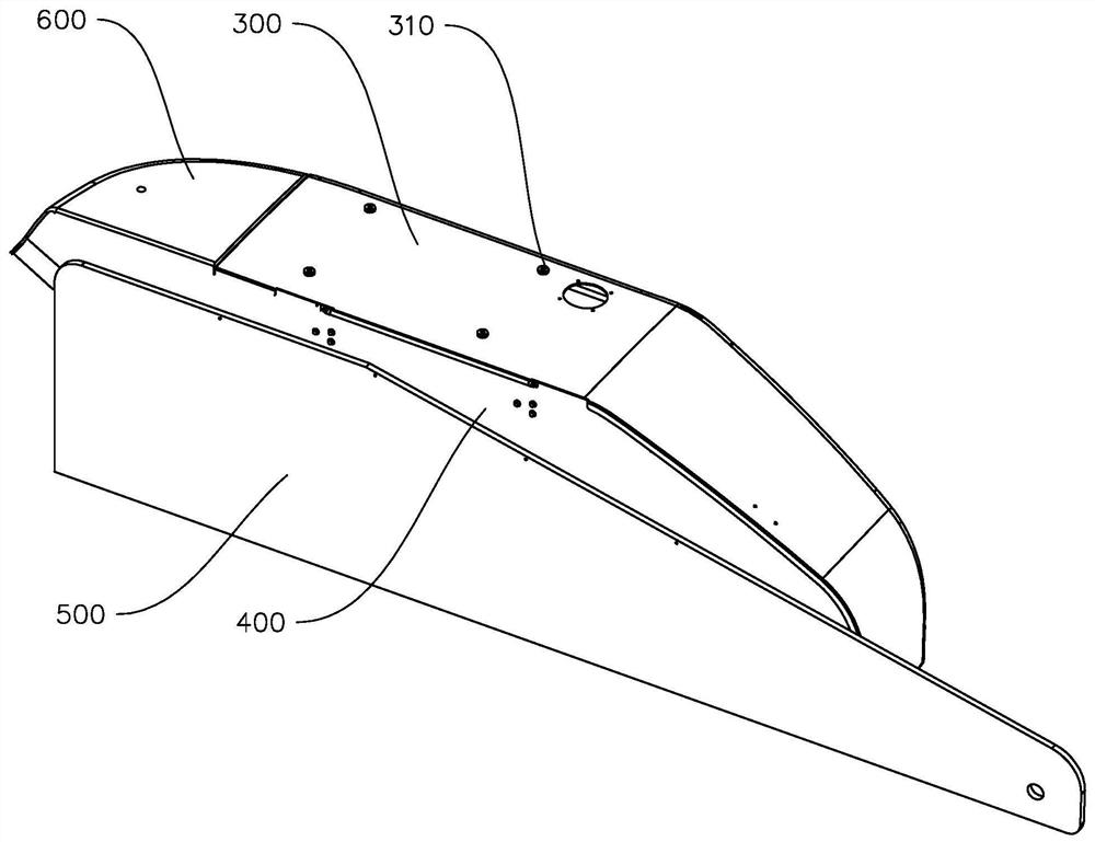 Hinge device, aerial work platform covering part device and installation method