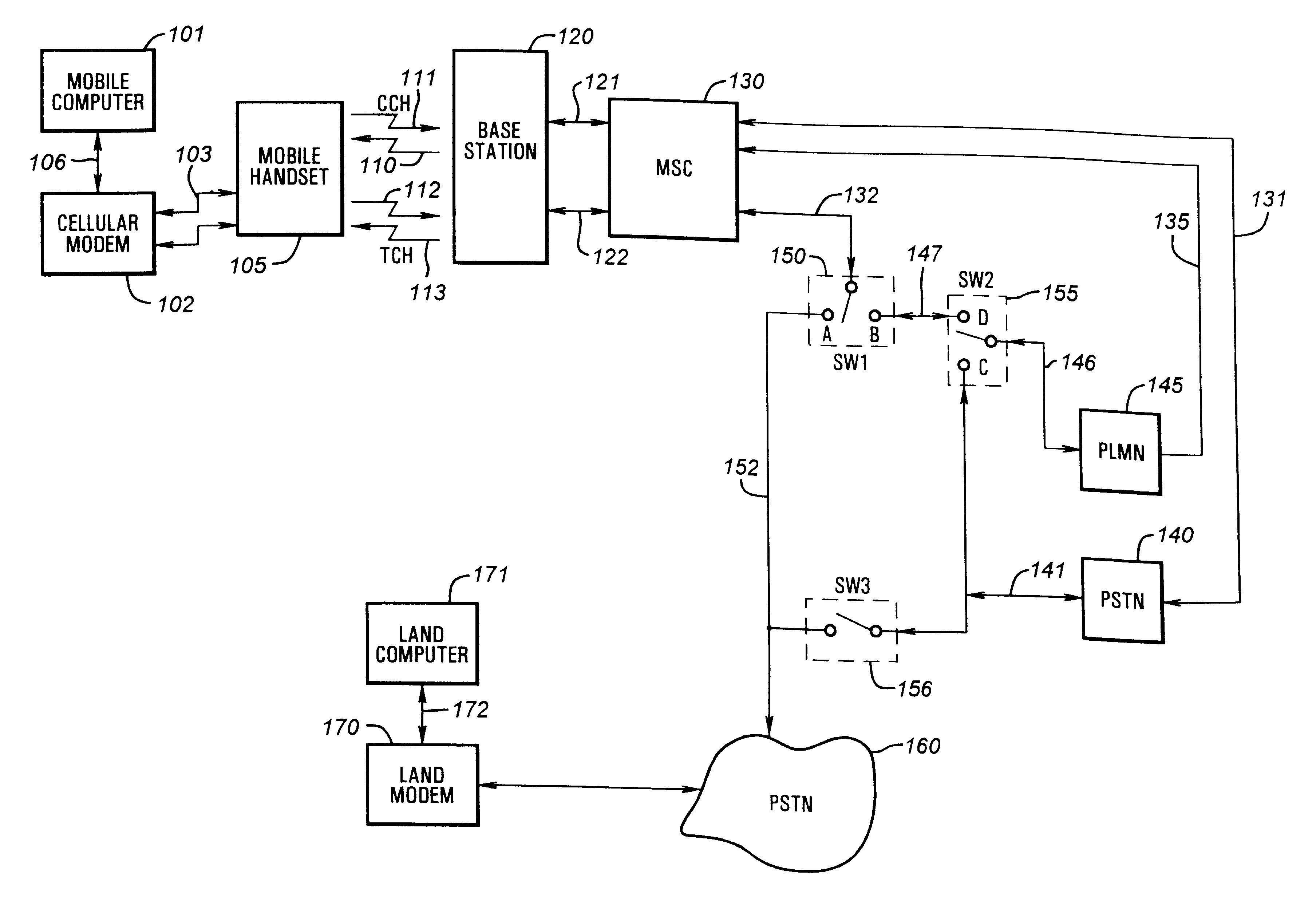 Method for reliable exchange of modem handshaking information over a cellular radio carrier