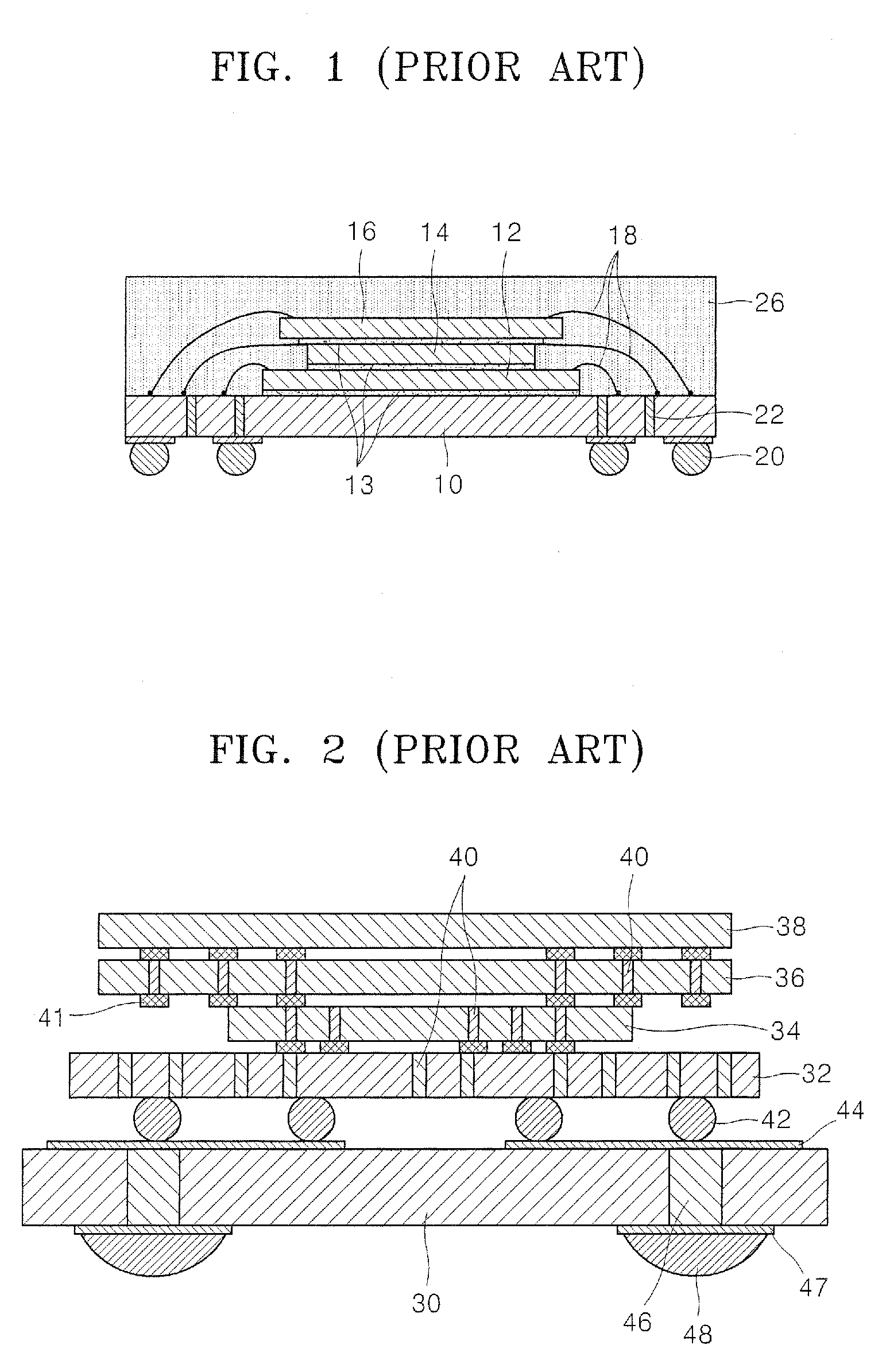 Stack type semiconductor chip package having different type of chips and fabrication method thereof