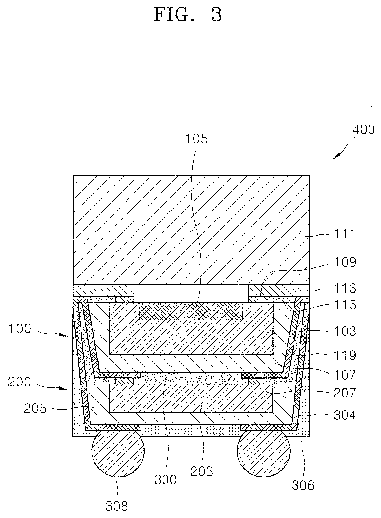 Stack type semiconductor chip package having different type of chips and fabrication method thereof