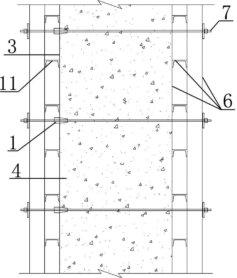 Construction method for constructing double-limb hollow high-pier mould side hydraulic jacking creeping formwork and double-limb hollow high-pier