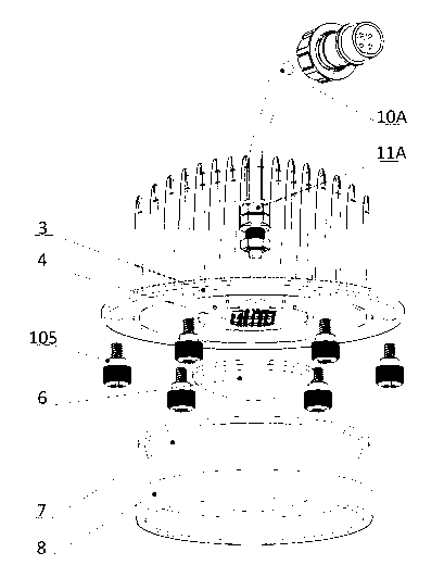 LED (light-emitting diode) street lamp using lamp shell as mounting interface support structure