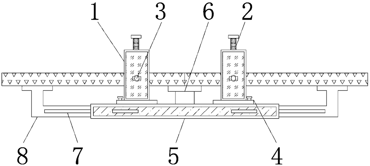 Panel welding clamping device convenient to adjust