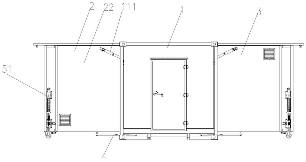 One-key unfolding and folding square cabin and unfolding and folding method