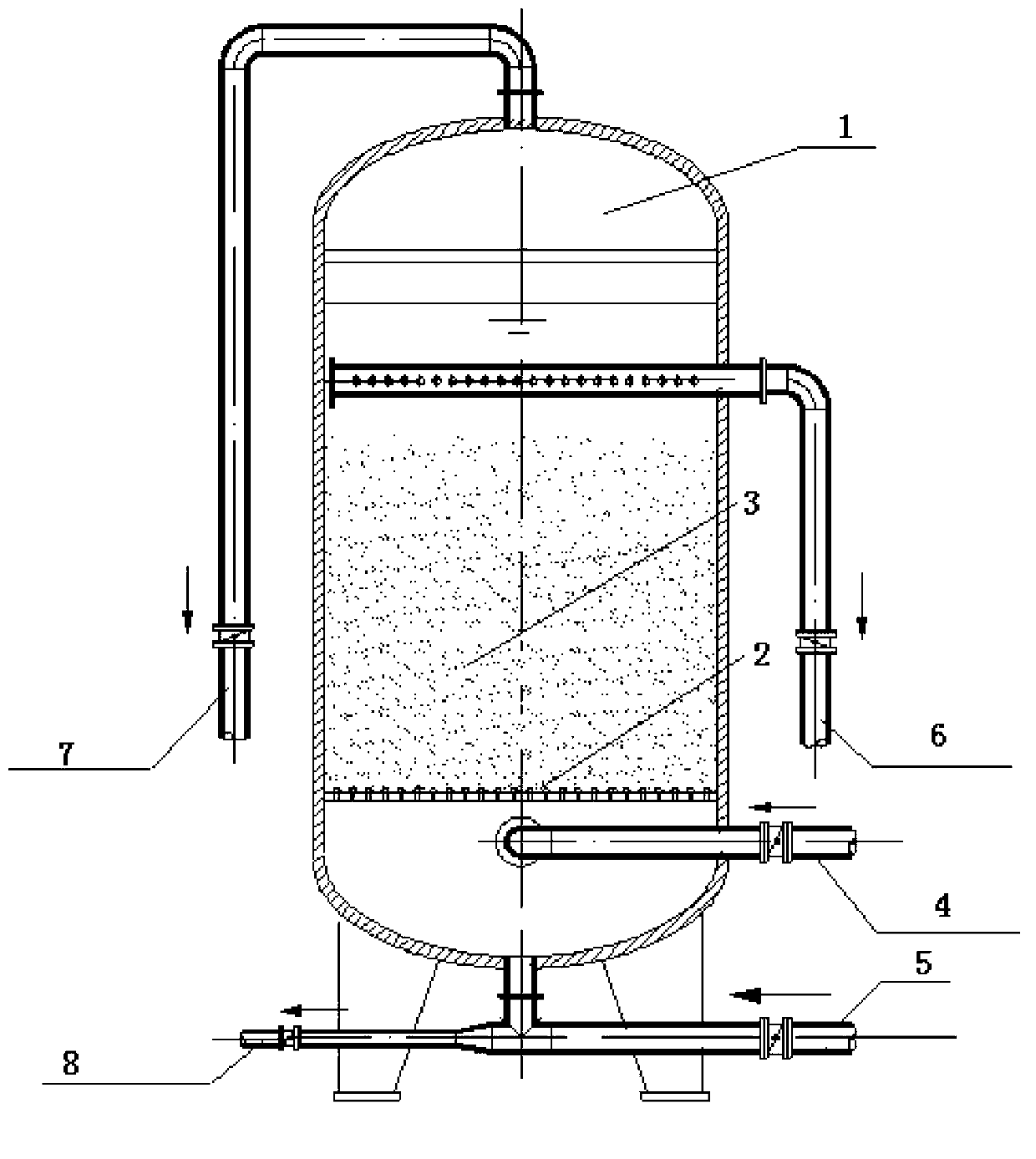 Device, structure and process for processing ammonia-nitrogen sewage by aeration zeolite fluidized bed