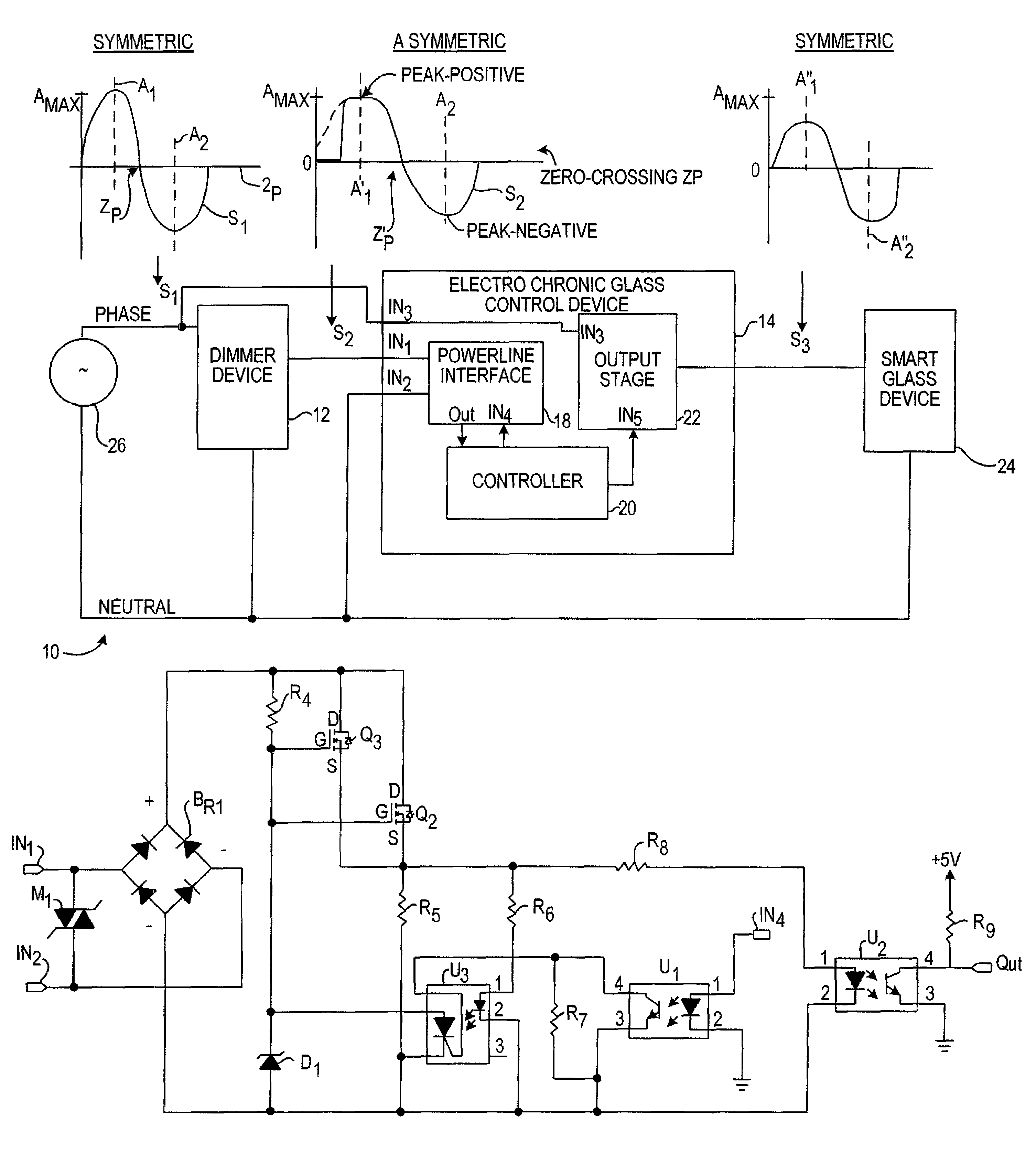 Electrochromic glass control device