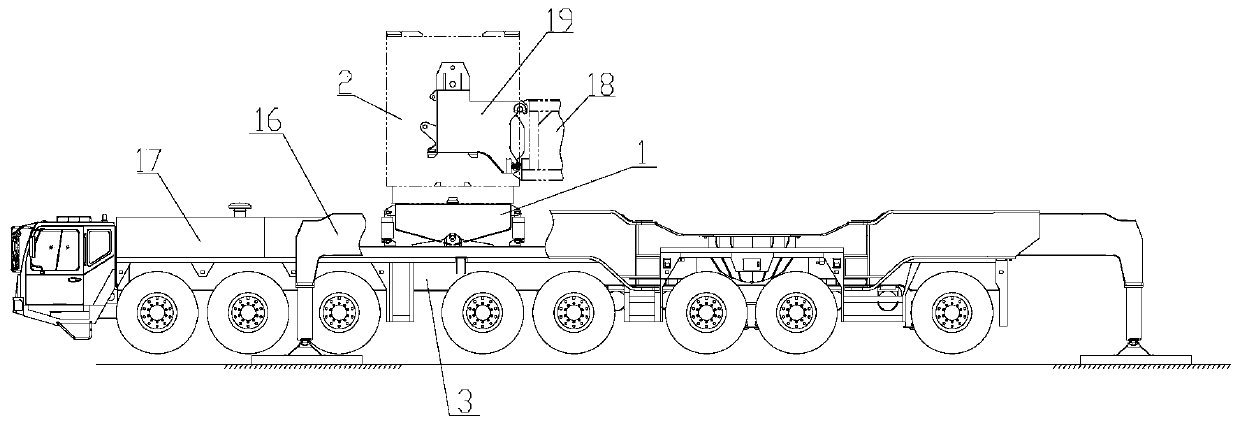 Balance weight installing support and wheel crane