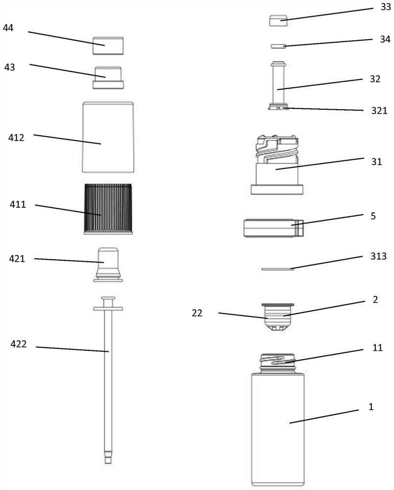 Double-material mixing cosmetic dropper bottle