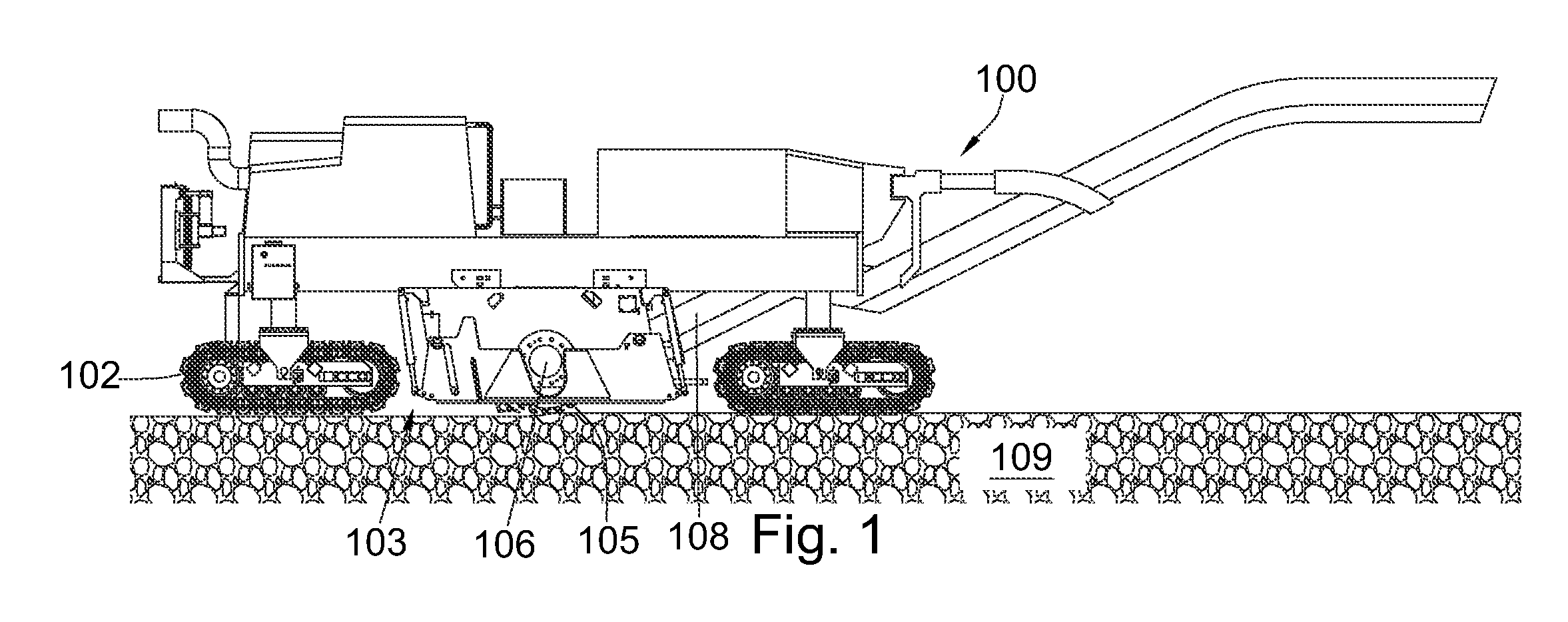 End of a moldboard positioned proximate a milling drum