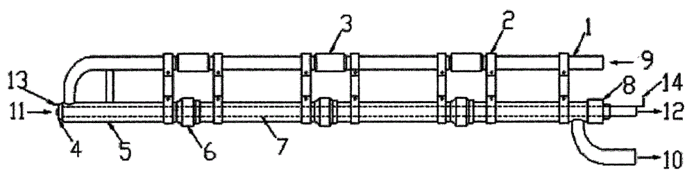 Adjustable water-cooling sampling gun device for boiler and sampling method