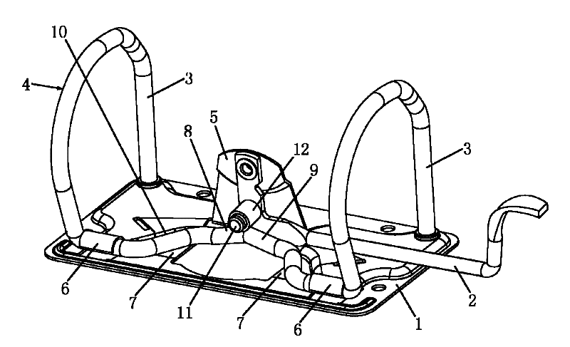 Handle clip with self-contained elastic sheet