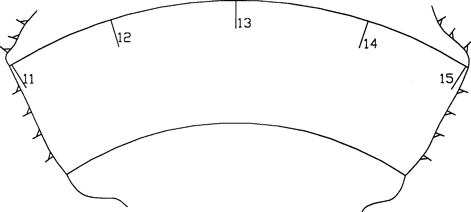 Artificial short seam structure of rolled concrete arch dam