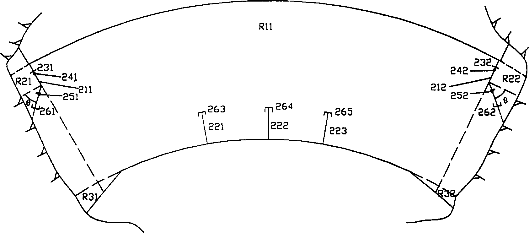 Artificial short seam structure of rolled concrete arch dam