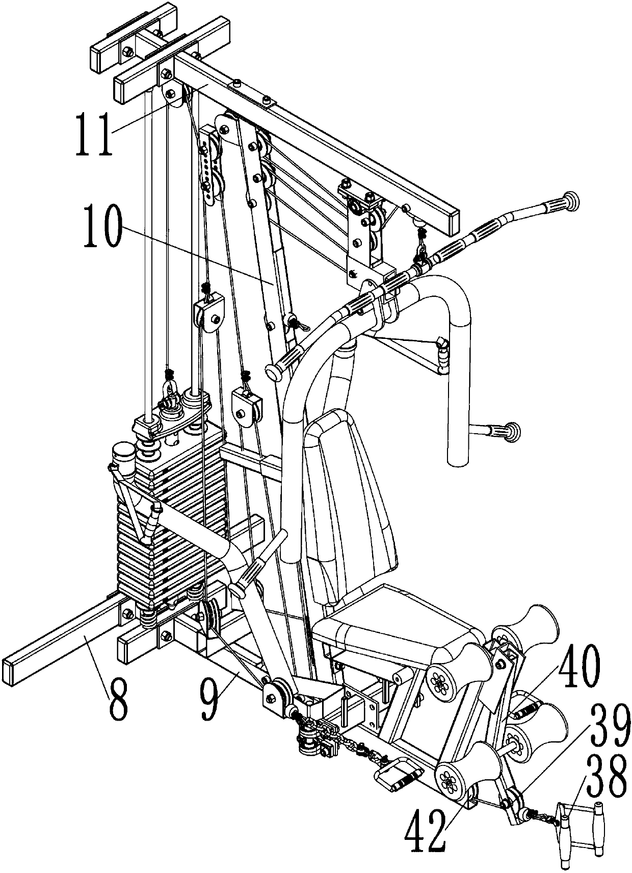 Multi-purpose linkage exercise machine with fitness video recording function