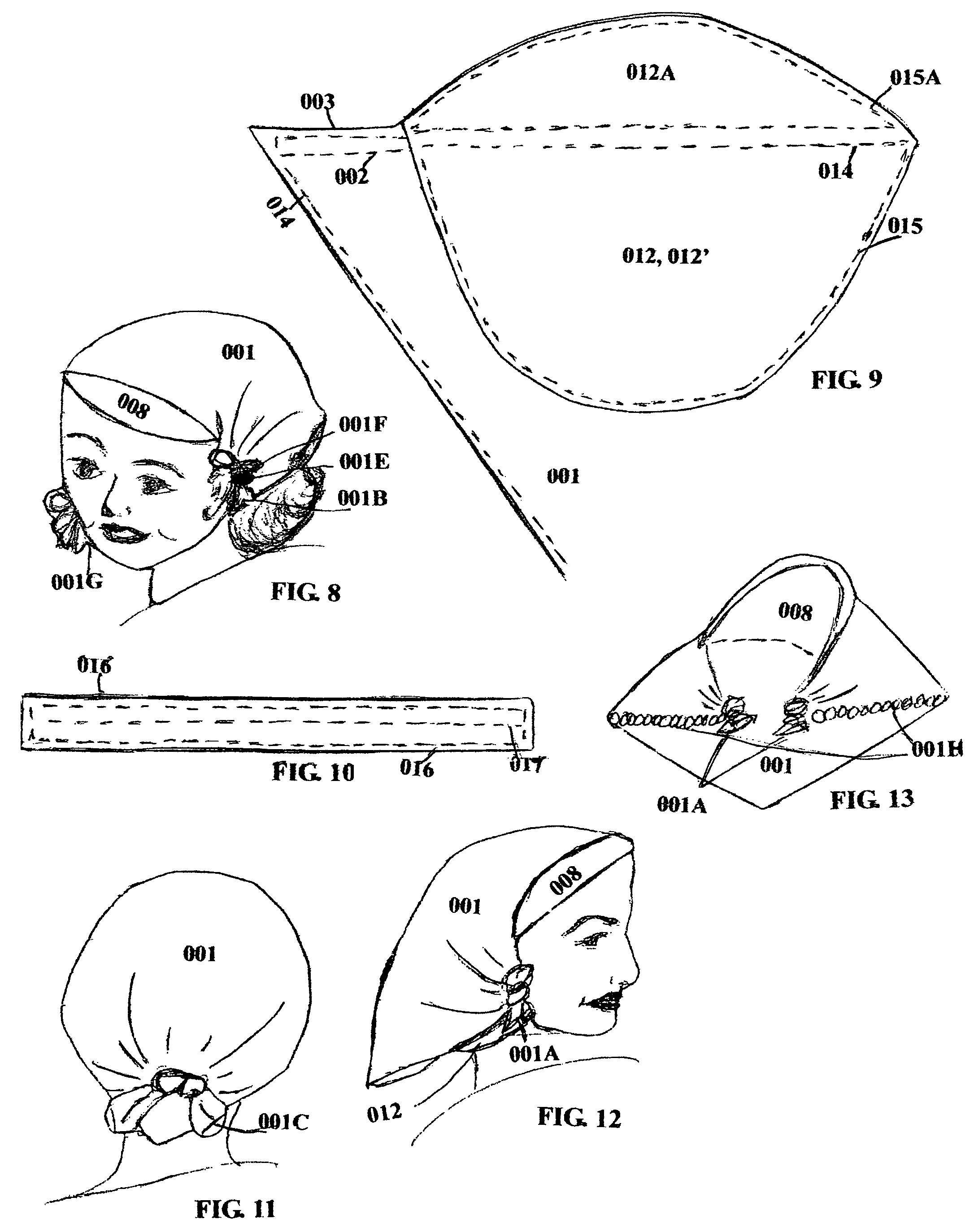 Bandana headwear with flexible headband, having options of reversibility, attachable visor, attached cap and 3-way visor