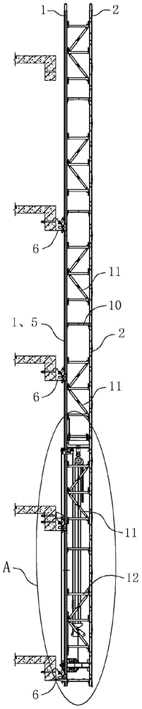 Attached automatic lifting multi-storey construction platform