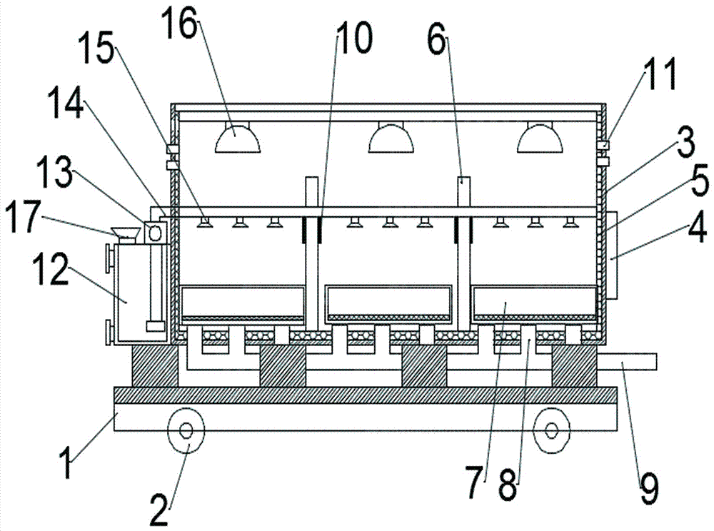 Intelligent seedling-raising box convenient to move