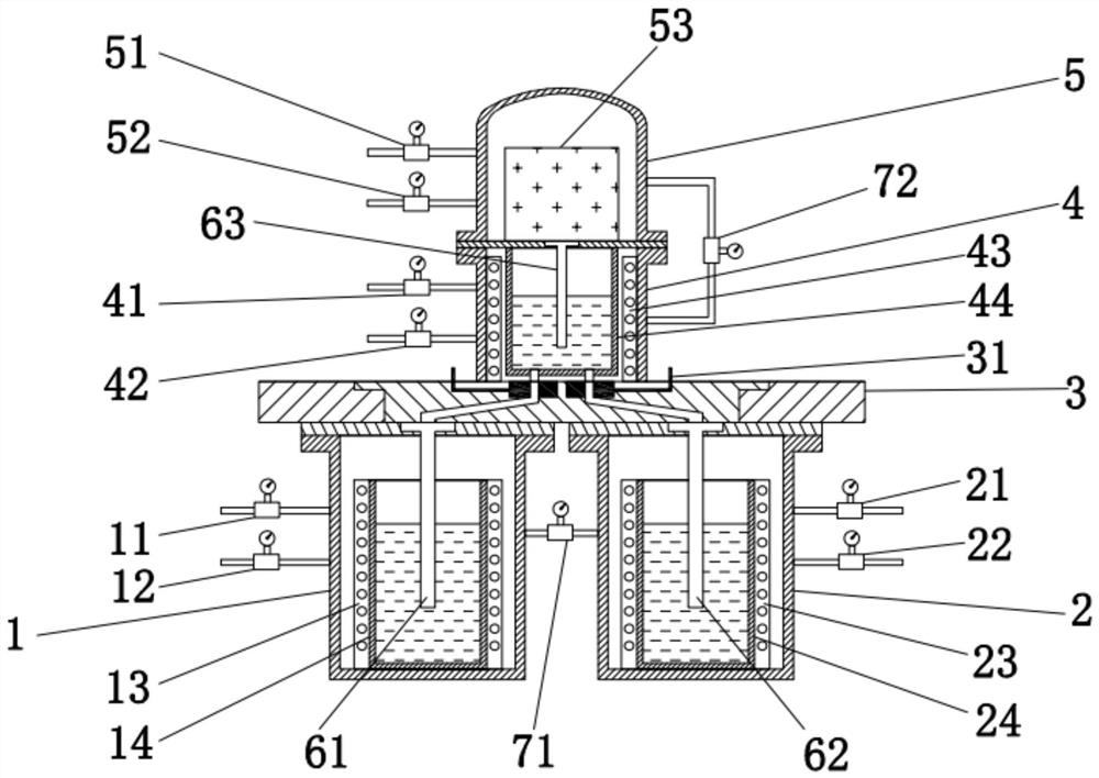 A method and device for near-liquidus differential pressure casting of large complex magnesium alloy components