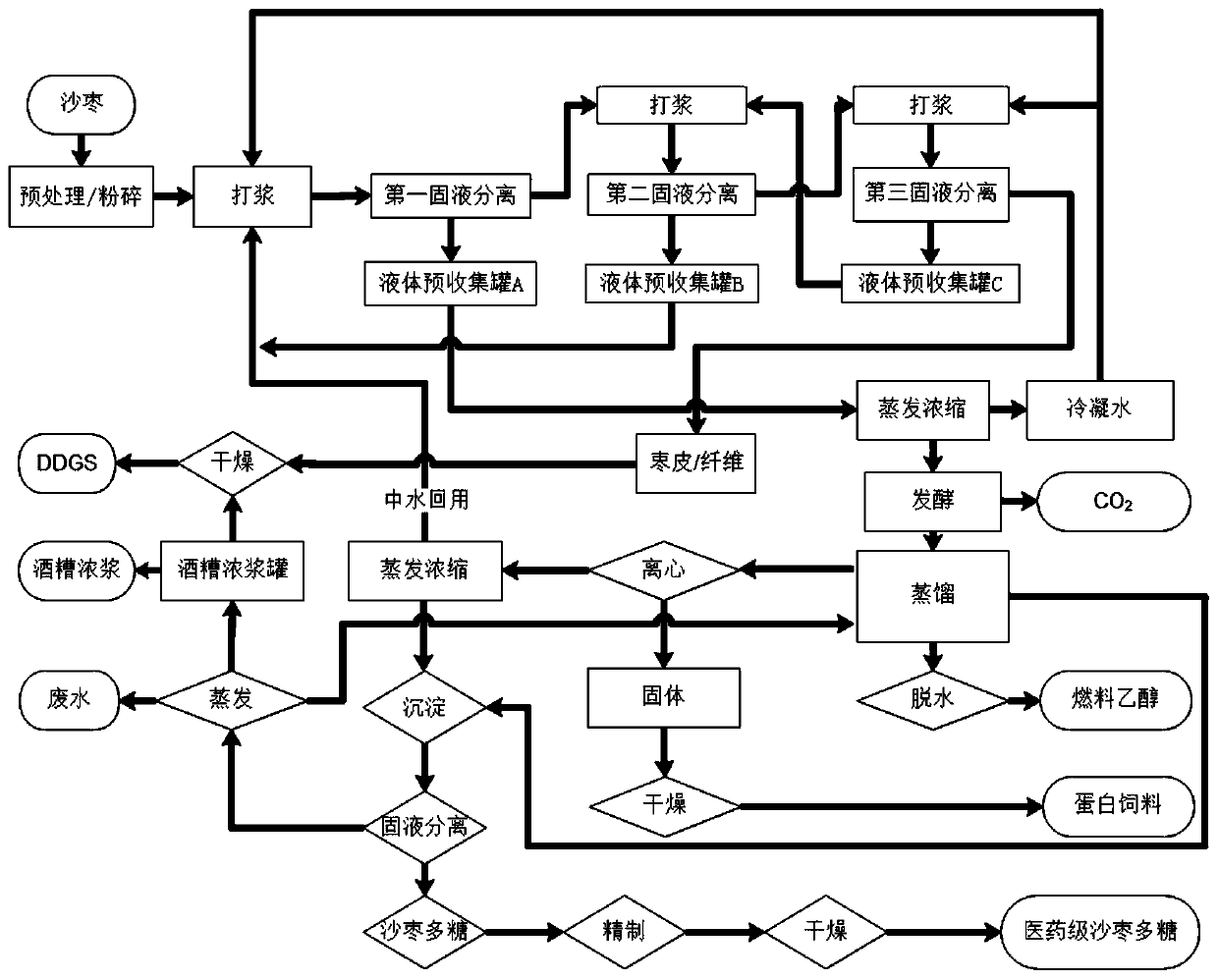 Method for producing fuel ethanol and elaeagnus angustifolia polysaccharide by using elaeagnus angustifolia fruits as raw materials