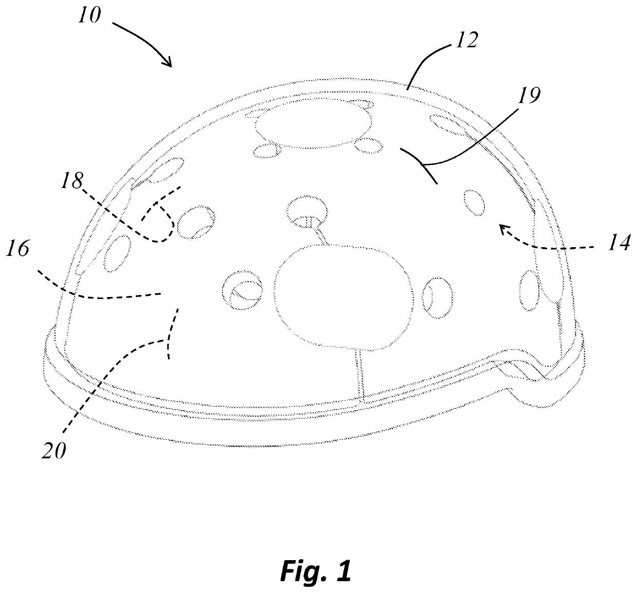 Headgear assemblies and headgear liners having friction-reducing interface elements