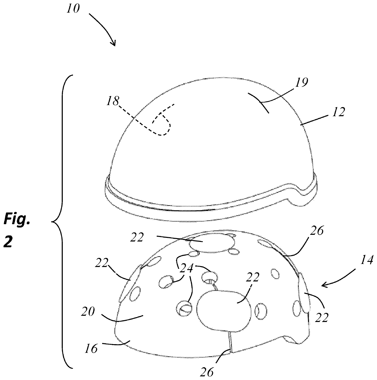 Headgear assemblies and headgear liners having friction-reducing interface elements