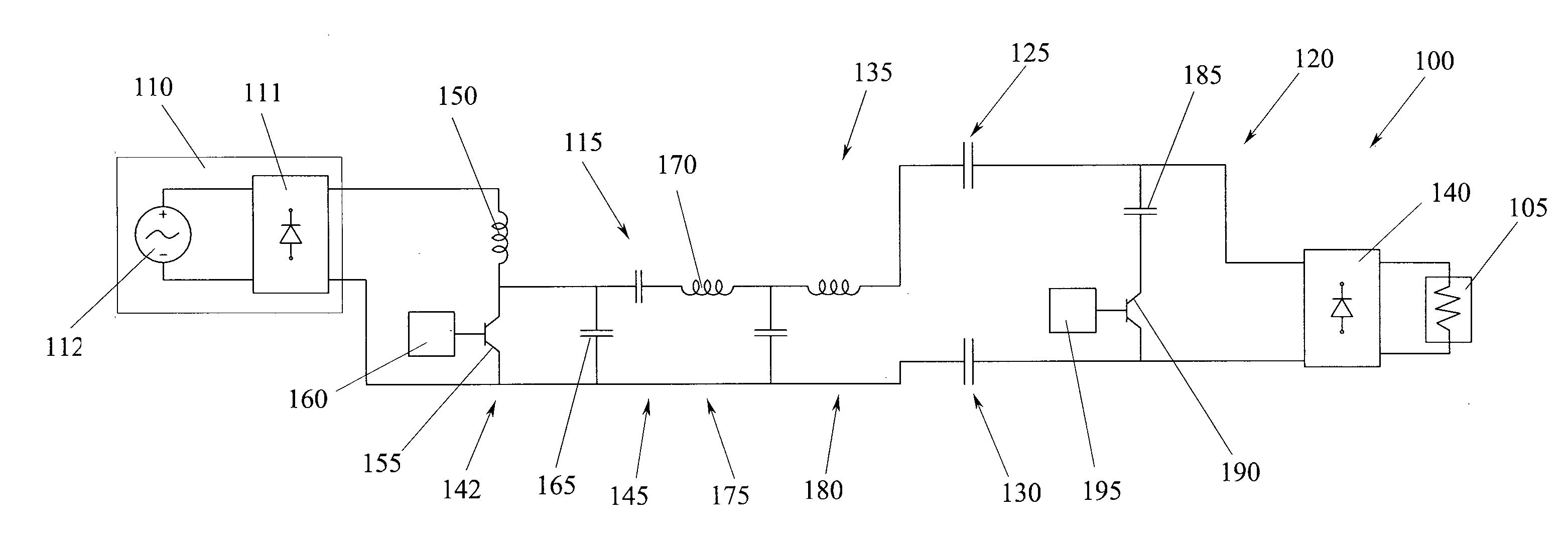 Method and apparatus for transferring electrical power by means of capacitive coupling