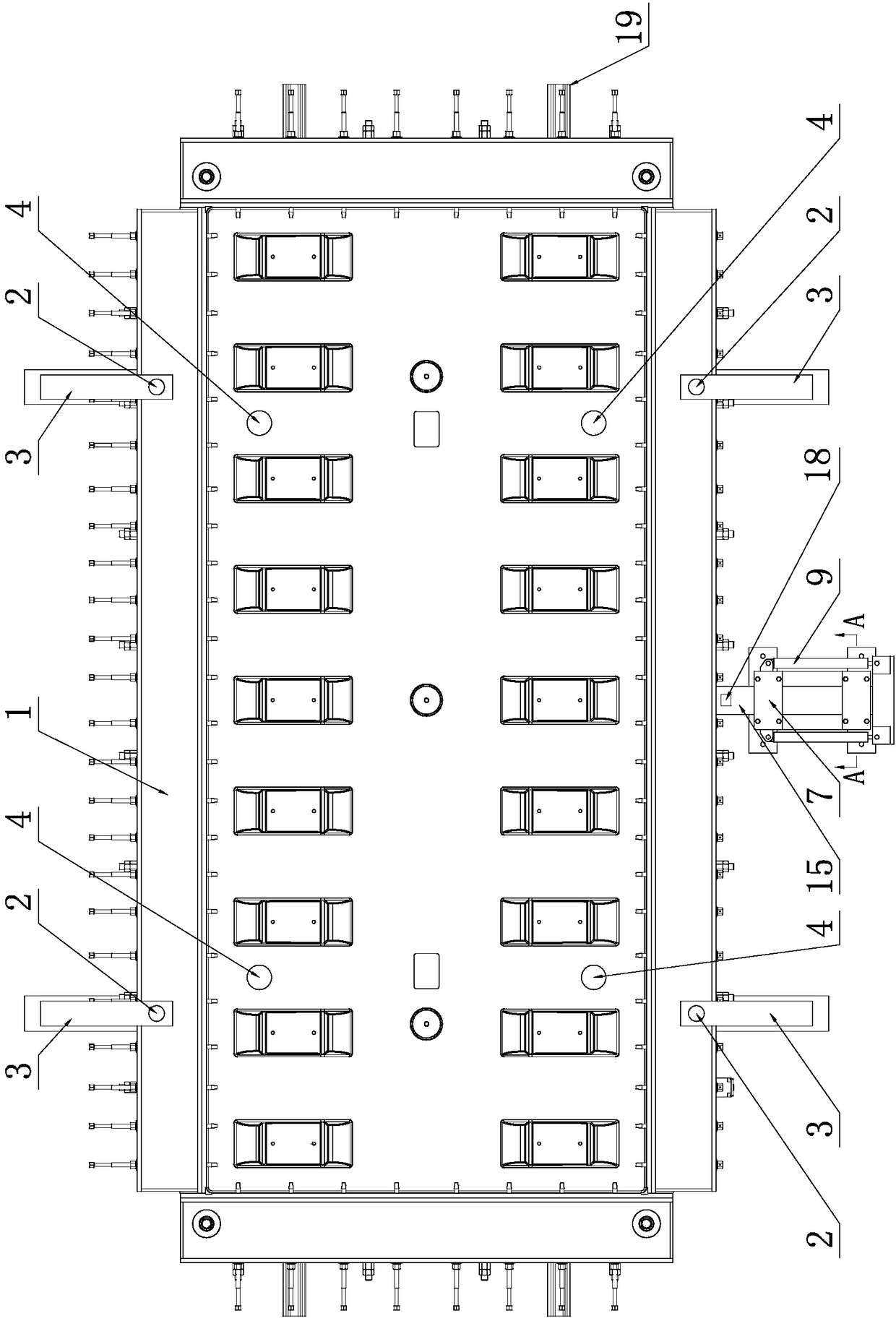 Demolding jacking system for pre-tensioning method prestressed concrete track board production line and application thereof