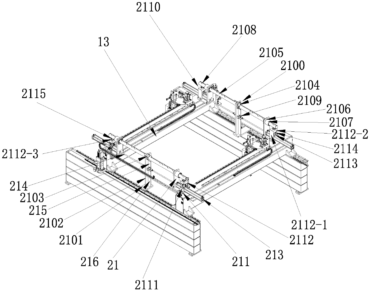 Truss type servo-transfer guide rail assembly