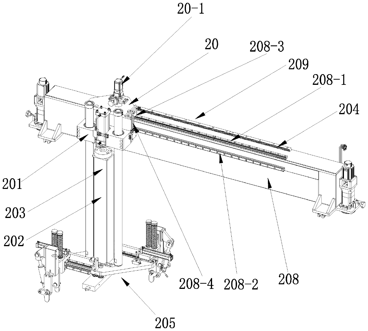 Truss type servo-transfer guide rail assembly