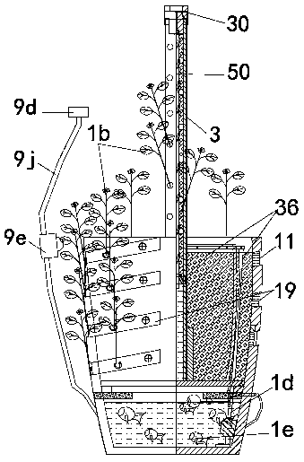 Stereoscopic flower arranging flowerpot with fish tanks and automatic water adding function