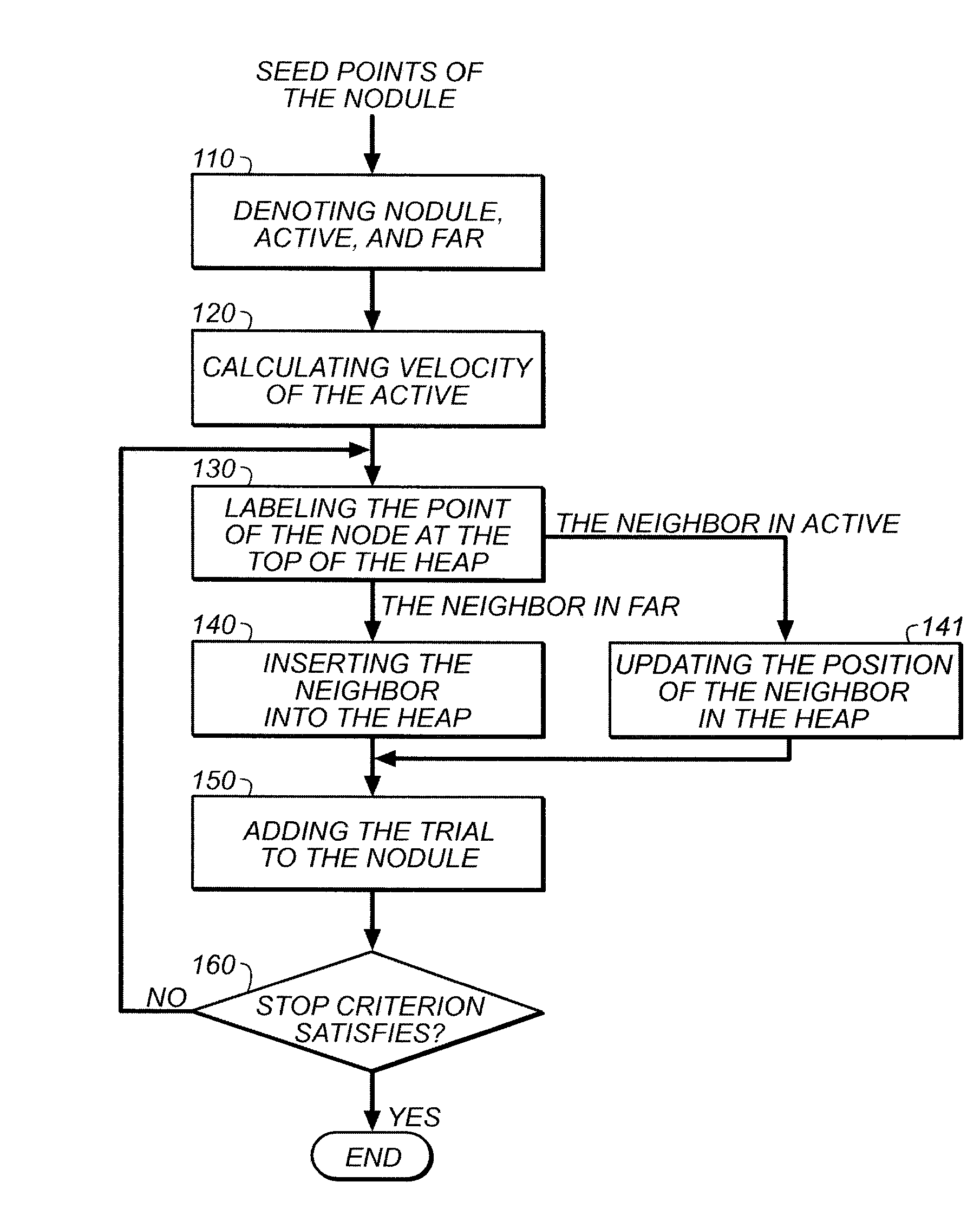 Process and apparatus for lung nodule segmentation in a chest radiograph