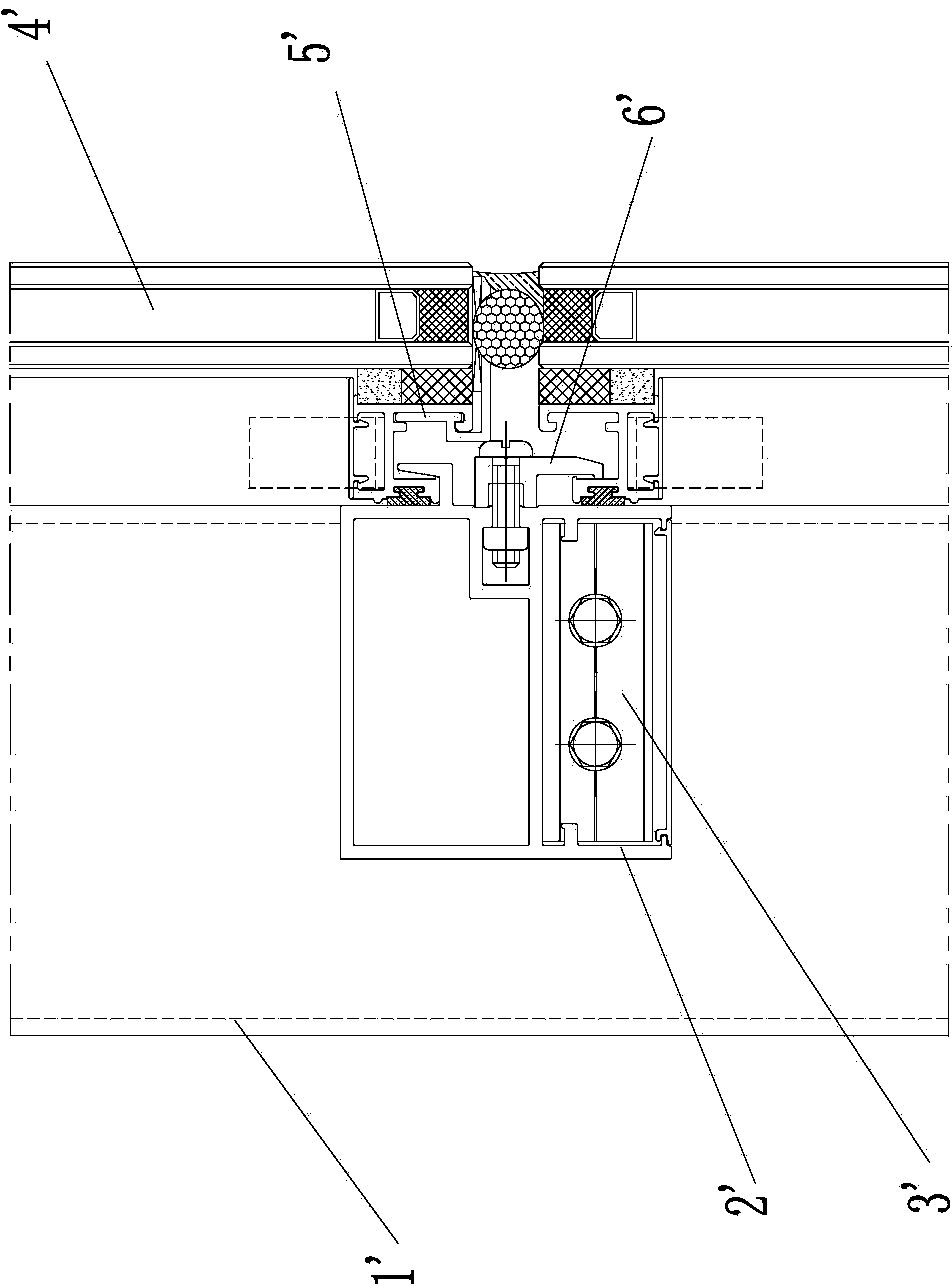 Novel hidden framing glass curtain wall