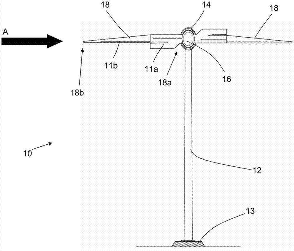 A wind turbine and associated control method