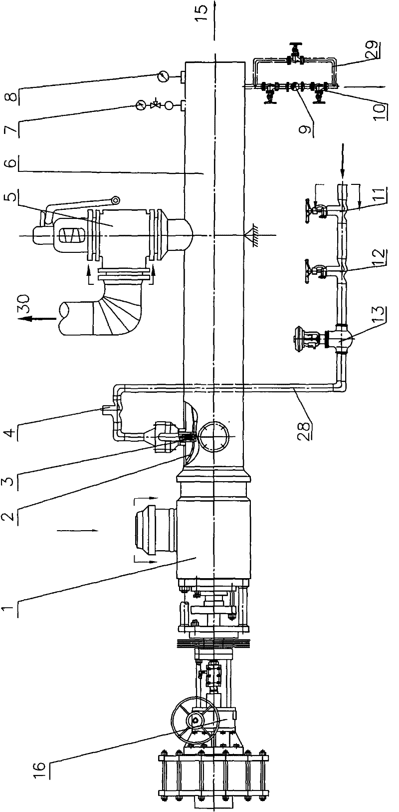 High-temperature high-pressure temperature-reducing pressure-reducing device capable of being started and stopped rapidly