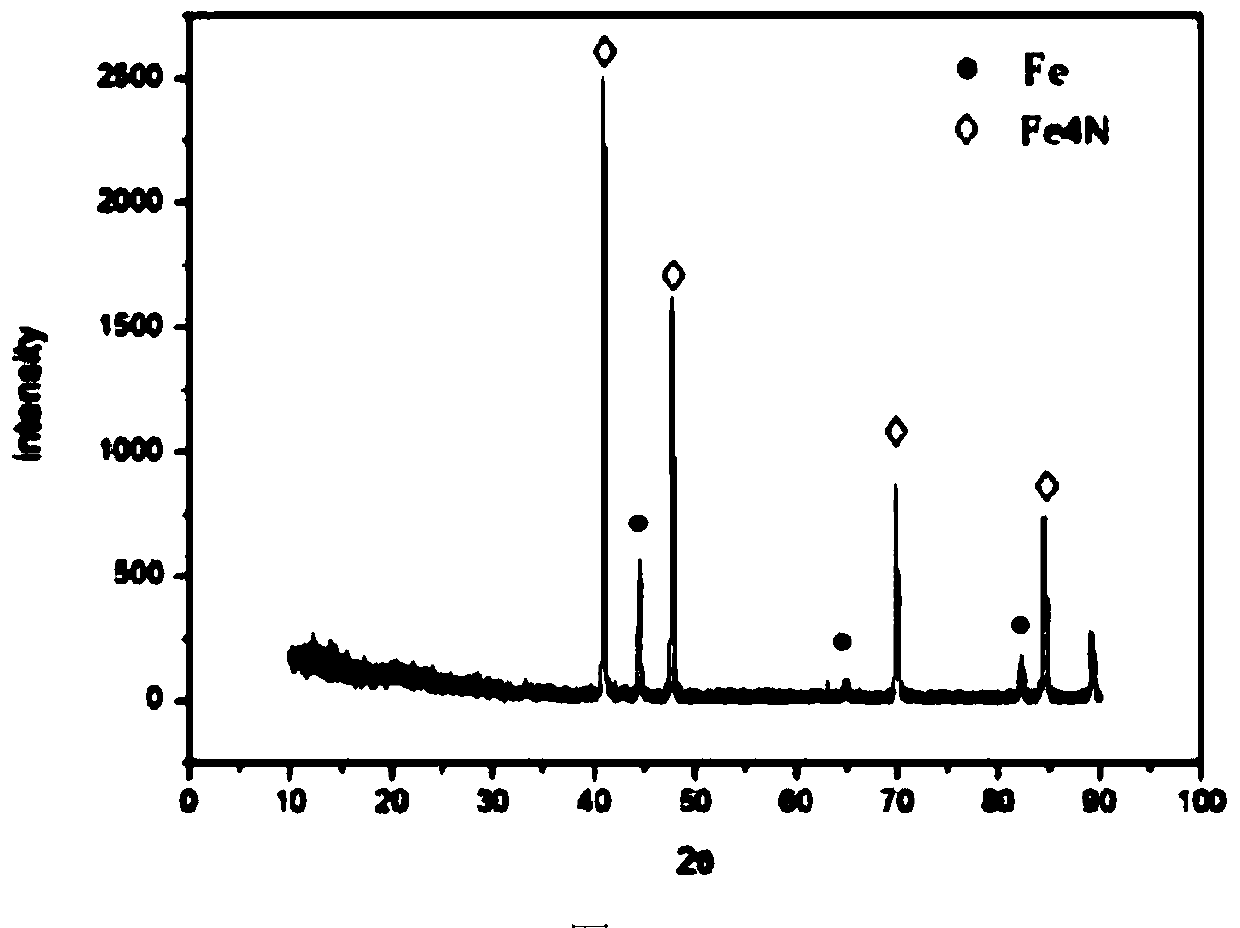 Dendritic iron nitride powder and preparation method thereof