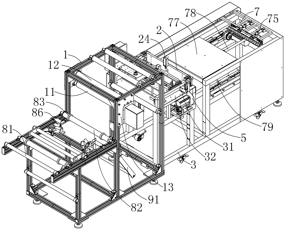 A conveying mechanism of a towel belt feeding device