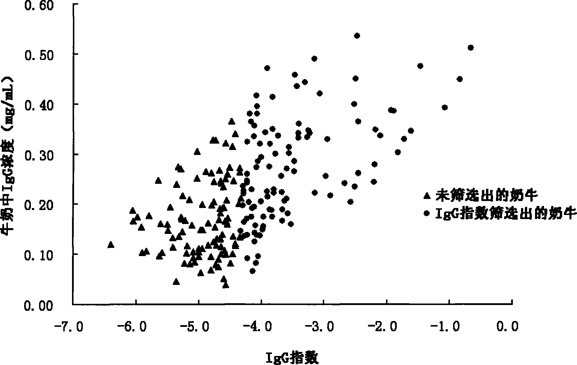 Method for screening high immunoglobulinlg IgG synthesizing ability lactation cow