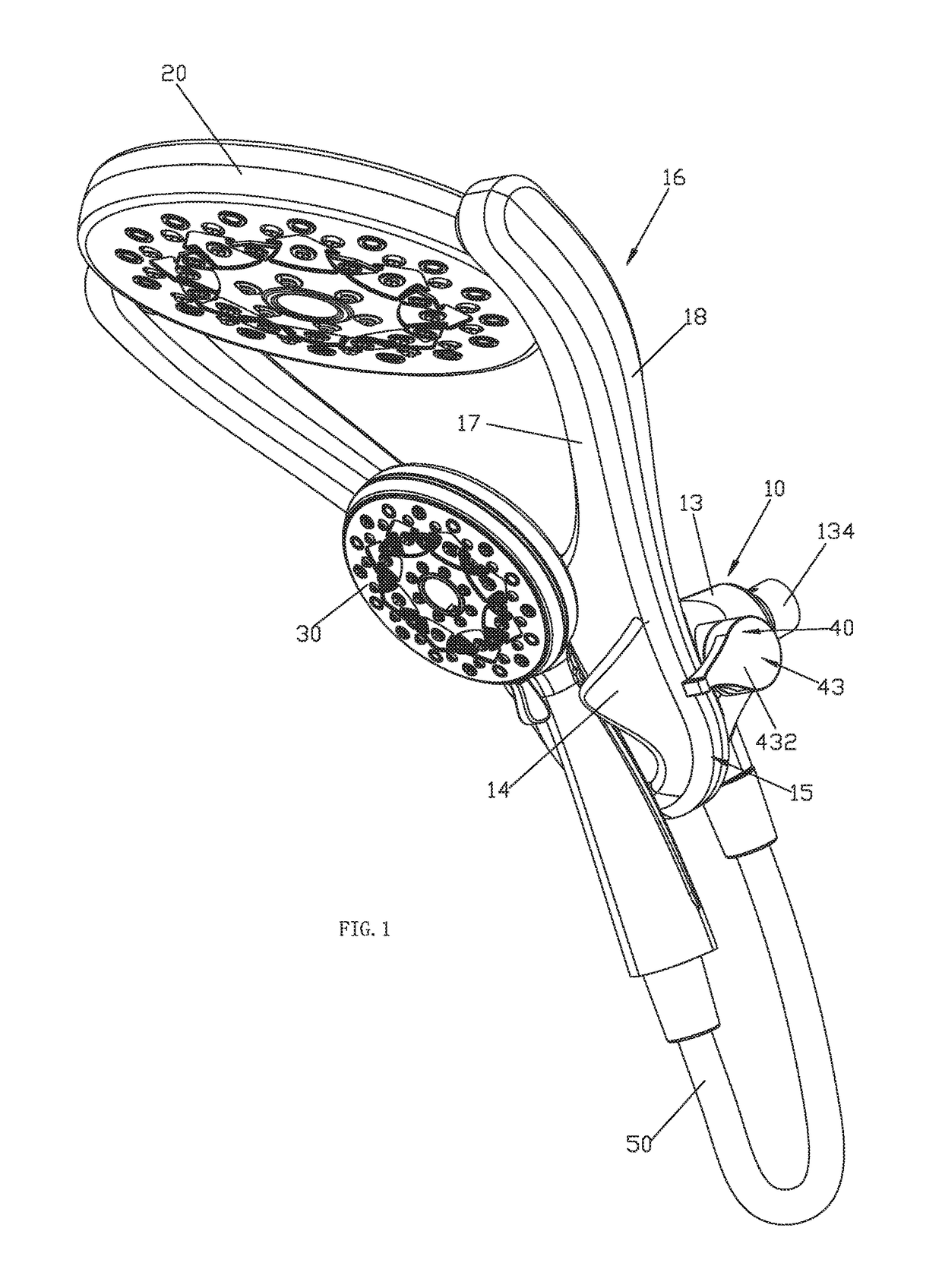 Combination showerhead with dial button switching