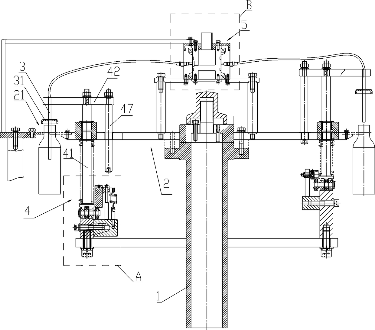 Dry sterilization device with lifting function and for empty bottles