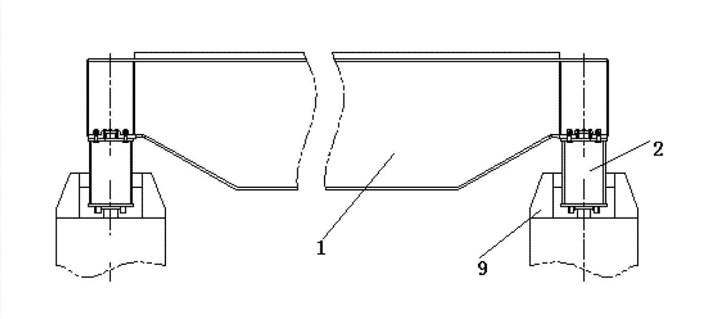 Crane main beam positioning device and method